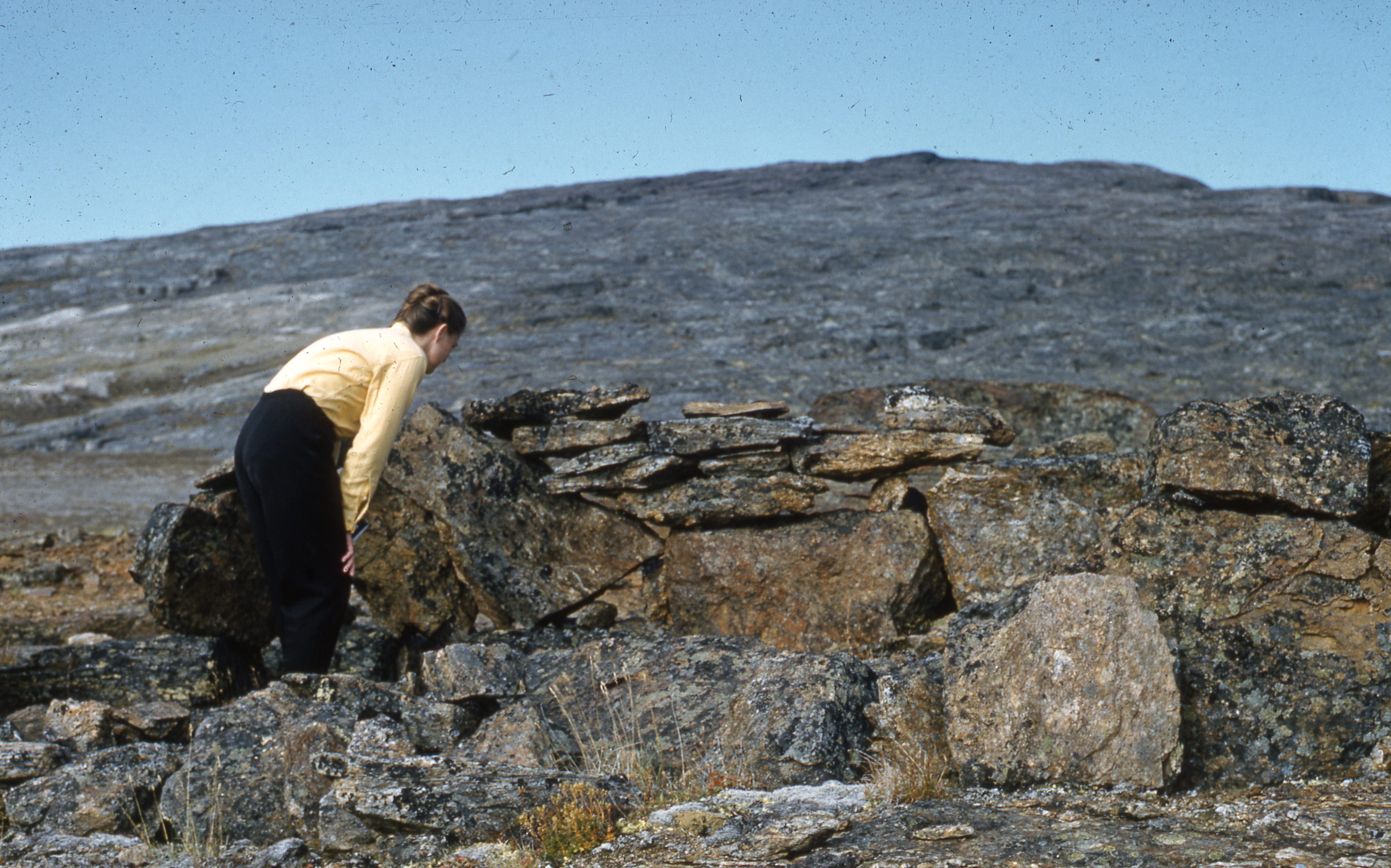 Stacked rock wall above Tellik Inlet