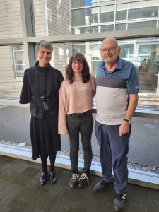 Photograph of Dr. Jennifer Andrews, Dean of the Faculty of Arts and Social Sciences, Maria Spear, and Dr. George Mencher.